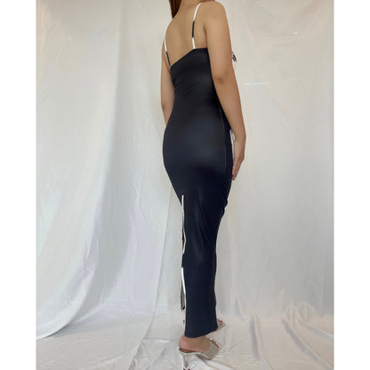 3D Body Print Sleeveless Maxi Dress Black | Rainbow Aesthetic
