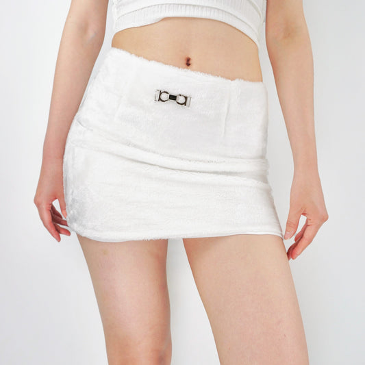 Y2K Solid Low Waist Velvet Mini Skirt
