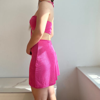 Barbie Core Haltered Mini Dress Pink | Rainbow Aesthetic