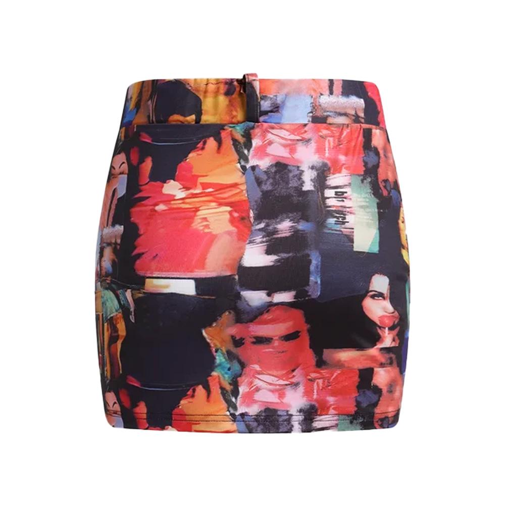 Y2K Print High Waist Mini Skirt | Rainbow Aesthetic