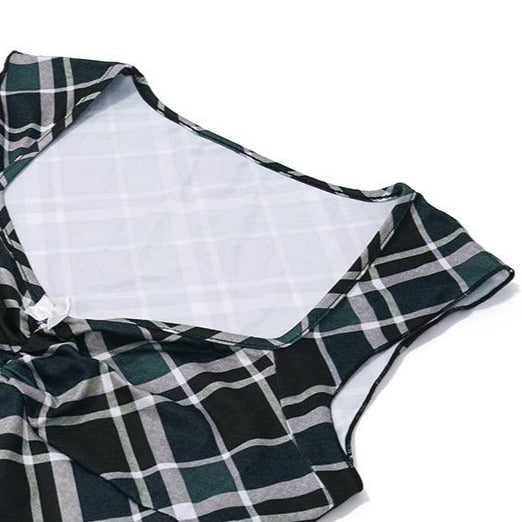 Y2K Argyle Cami Top & Mini Skirt Two Piece Set