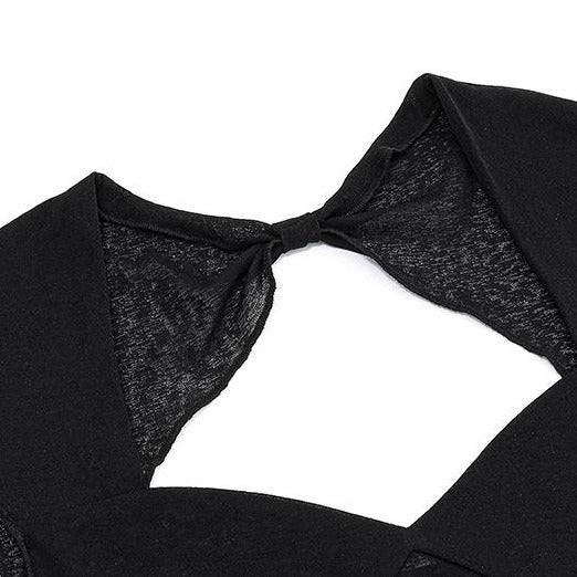 Sexy Sheer Short Sleeve Corset Top Black | Rainbow Aesthetic