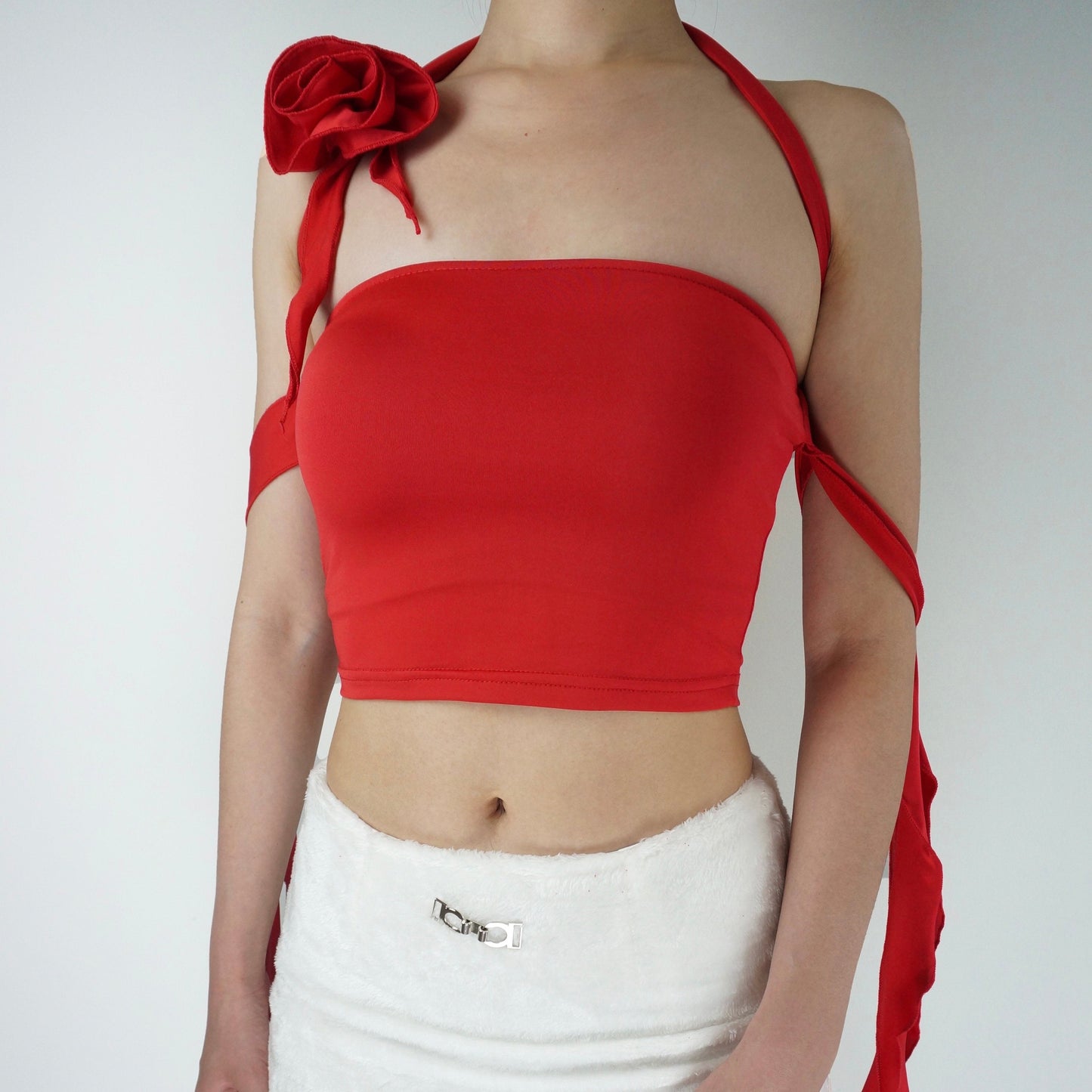 Solid Sleeveless Handkerchief Top Red | Rainbow Aesthetic