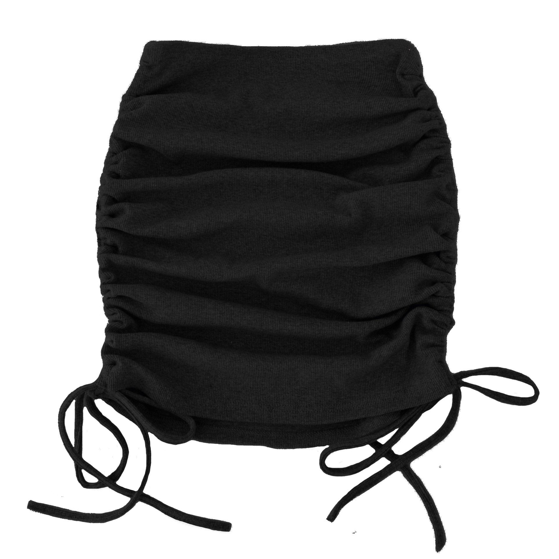 Ruched Double Sided Drawstring Mini Skirt | Rainbow Aesthetic
