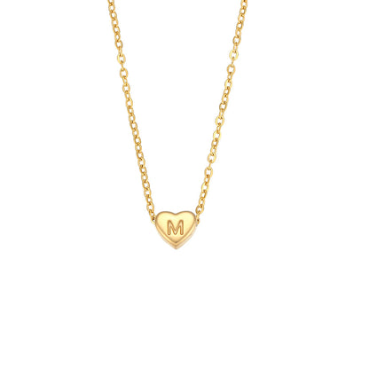 Y2k Dainty Initial Engraved Heart Shaped Necklace