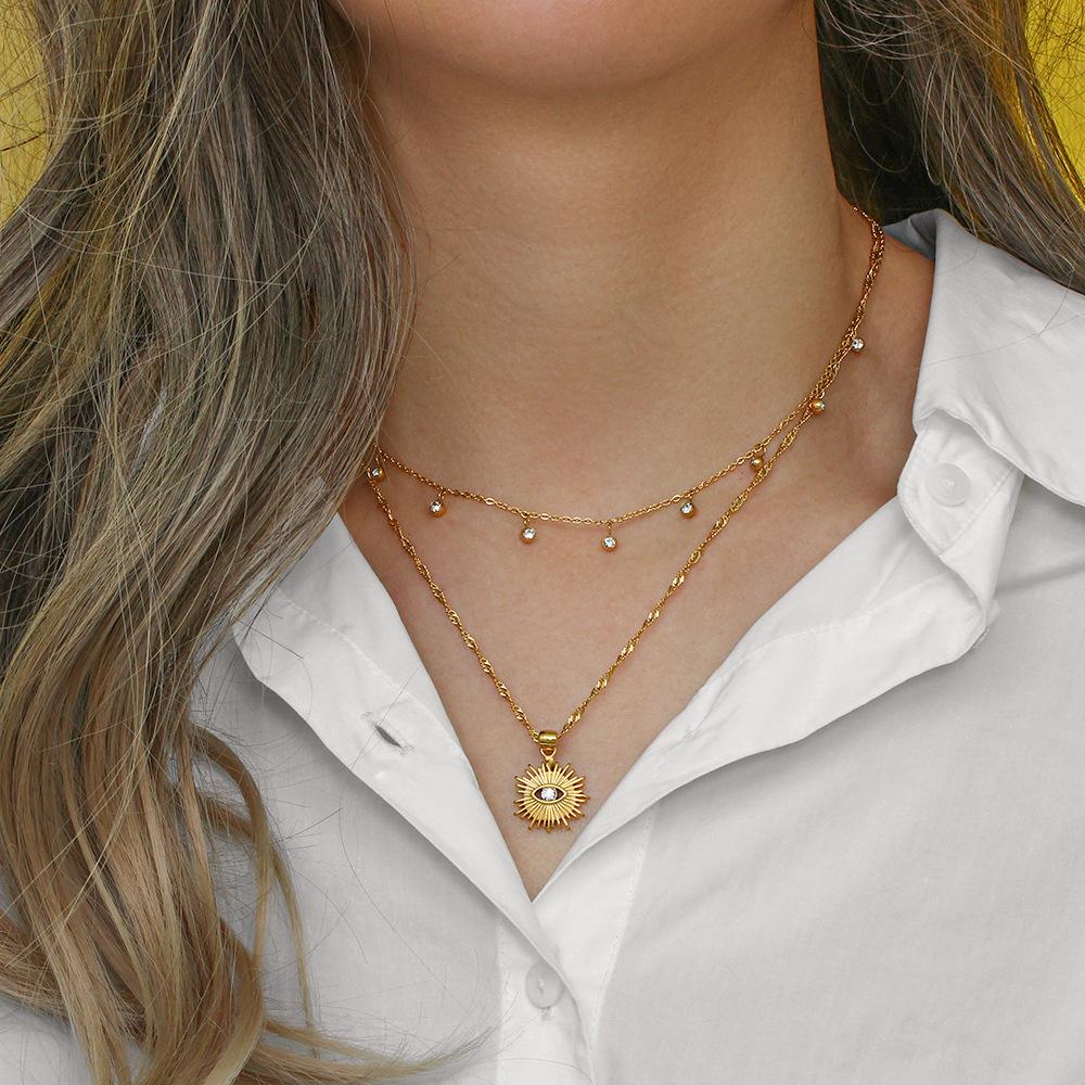 Minimalist Water Drop Rhinestone Choker Necklace Gold