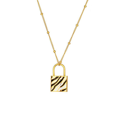 Zebra Print Pendant Necklace Choker